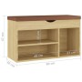 Schuhbank mit Sonoma-Holzwerkstoffkissen 80x30x47 cm von vidaXL, Schuhregale und Schuhorganisatoren - Ref: Foro24-326762, Pre...