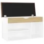 Shoe bench with cushion engineered wood white/sonoma oak by vidaXL, Shoe racks and shoe organizers - Ref: Foro24-326764, Pric...