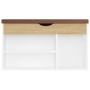 Schuhbank mit Kissen aus Holzwerkstoff Weiß/Sonoma-Eiche von vidaXL, Schuhregale und Schuhorganisatoren - Ref: Foro24-326764,...