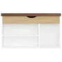 Shoe bench with cushion engineered wood white/sonoma oak by vidaXL, Shoe racks and shoe organizers - Ref: Foro24-326764, Pric...
