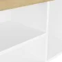 Shoe bench with cushion engineered wood white/sonoma oak by vidaXL, Shoe racks and shoe organizers - Ref: Foro24-326764, Pric...