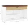 Shoe bench with cushion engineered wood white/sonoma oak by vidaXL, Shoe racks and shoe organizers - Ref: Foro24-326764, Pric...
