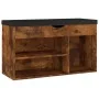 Shoe bench with smoked oak engineered wood cushion by vidaXL, Shoe racks and shoe organizers - Ref: Foro24-326767, Price: 83,...