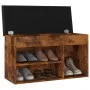 Shoe bench with smoked oak engineered wood cushion by vidaXL, Shoe racks and shoe organizers - Ref: Foro24-326767, Price: 83,...