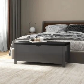 Caja de almacenaje y cojín madera ingeniería gris 105x40x45 cm by vidaXL, Storage trunks - Ref: Foro24-326770, Price: 107,34 ...