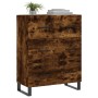 Aparador de madera de ingeniería roble ahumado 69,5x34x90 cm