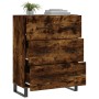 Aparador de madera de ingeniería roble ahumado 69,5x34x90 cm