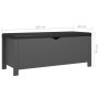 Caja de almacenaje y cojín madera ingeniería gris 105x40x45 cm von vidaXL, Aufbewahrungskisten - Ref: Foro24-326770, Preis: 1...