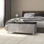 Caja de almacenaje con cojín madera ingeniería gris hormigón by vidaXL, Storage trunks - Ref: Foro24-326772, Price: 107,93 €,...