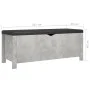 Caja de almacenaje con cojín madera ingeniería gris hormigón by vidaXL, Storage trunks - Ref: Foro24-326772, Price: 107,93 €,...