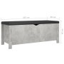 Caja de almacenaje con cojín madera ingeniería gris hormigón von vidaXL, Aufbewahrungskisten - Ref: Foro24-326772, Preis: 109...