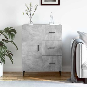 Aparador de madera de ingeniería gris hormigón 69,5x34x90 cm Aparador de madera de ingeniería gris hormigón 69,5x34x90 cm