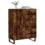 Aparador de madera de ingeniería roble ahumado 69,5x34x90 cm