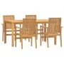 Juego de comedor para jardín 5 piezas madera maciza de teca de vidaXL, Conjuntos de jardín - Ref: Foro24-3157915, Precio: 812...