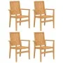 5-piece solid teak wood garden dining set by vidaXL, Garden sets - Ref: Foro24-3157915, Price: 812,45 €, Discount: %