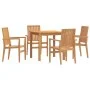 Juego de comedor para jardín 5 piezas madera maciza de teca de vidaXL, Conjuntos de jardín - Ref: Foro24-3157910, Precio: 793...