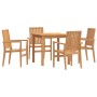 Juego de comedor para jardín 5 piezas madera maciza de teca by vidaXL, Garden sets - Ref: Foro24-3157910, Price: 812,61 €, Di...