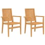 Juego de comedor para jardín 3 pzas madera maciza de teca