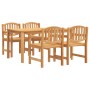 5-piece solid teak wood garden dining set by vidaXL, Garden sets - Ref: Foro24-3157929, Price: 702,49 €, Discount: %
