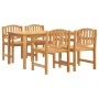 Juego de comedor para jardín 5 piezas madera maciza de teca de vidaXL, Conjuntos de jardín - Ref: Foro24-3157929, Precio: 677...