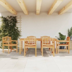 Juego de comedor de jardín 7 piezas madera maciza de teca de vidaXL, Conjuntos de jardín - Ref: Foro24-3157935, Precio: 1,00 ...