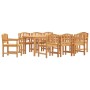 Juego de comedor para jardín 9 piezas madera maciza de teca de vidaXL, Conjuntos de jardín - Ref: Foro24-3157936, Precio: 1,00 €
