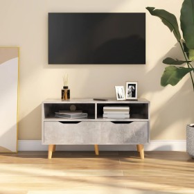 Concrete gray engineered wood TV cabinet 90x40x48.5 cm by vidaXL, TV Furniture - Ref: Foro24-326781, Price: 86,88 €, Discount: %