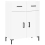 Aparador de madera contrachapada blanco brillante 69,5x34x90 cm