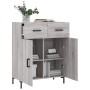 Aparador de madera de ingeniería gris Sonoma 69,5x34x90 cm