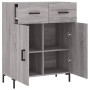 Aparador de madera de ingeniería gris Sonoma 69,5x34x90 cm