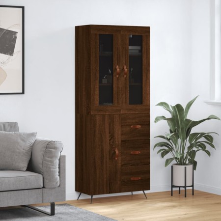 Tall brown oak plywood sideboard 69.5x34x180 cm by vidaXL, Sideboards - Ref: Foro24-3198448, Price: 178,17 €, Discount: %