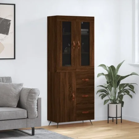 Tall brown oak plywood sideboard 69.5x34x180 cm by vidaXL, Sideboards - Ref: Foro24-3198448, Price: 178,68 €, Discount: %