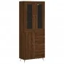 Aparador alto madera contrachapada marrón roble 69,5x34x180 cm de vidaXL, Aparadores - Ref: Foro24-3198448, Precio: 176,28 €,...