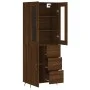 Aparador alto madera contrachapada marrón roble 69,5x34x180 cm de vidaXL, Aparadores - Ref: Foro24-3198448, Precio: 176,28 €,...