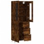 Aparador alto madera contrachapada roble ahumado 69,5x34x180 cm de vidaXL, Aparadores - Ref: Foro24-3198446, Precio: 164,33 €