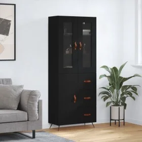 Aparador alto madera contrachapada negro 69,5x34x180 cm de vidaXL, Aparadores - Ref: Foro24-3198442, Precio: 174,00 €, Descue...