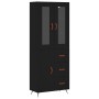 Tall black plywood sideboard 69.5x34x180 cm by vidaXL, Sideboards - Ref: Foro24-3198442, Price: 176,60 €, Discount: %