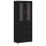 Tall black plywood sideboard 69.5x34x180 cm by vidaXL, Sideboards - Ref: Foro24-3198442, Price: 174,00 €, Discount: %