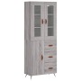 Aparador alto madera contrachapada gris sonoma 69,5x34x180 cm de vidaXL, Aparadores - Ref: Foro24-3198447, Precio: 177,42 €, ...