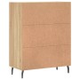 Aparador de madera de ingeniería roble Sonoma 69,5x34x90 cm