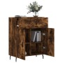 Aparador de madera de ingeniería roble ahumado 69,5x34x90 cm