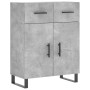 Aparador de madera de ingeniería gris hormigón 69,5x34x90 cm