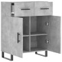 Aparador de madera de ingeniería gris hormigón 69,5x34x90 cm