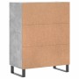 Aparador de madera de ingeniería gris hormigón 69,5x34x90 cm