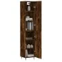 Aparador de madera contrachapada roble ahumado 34,5x34x180 cm de vidaXL, Aparadores - Ref: Foro24-3198774, Precio: 96,49 €, D...