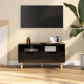 Mueble de TV madera de ingeniería negro brillo 90x40x48,5 cm de vidaXL, Muebles TV - Ref: Foro24-326784, Precio: 82,43 €, Des...