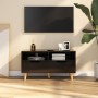 Hochglanzschwarzer TV-Schrank aus Holzwerkstoff, 90 x 40 x 48,5 cm von vidaXL, TV-Möbel - Ref: Foro24-326784, Preis: 83,41 €,...