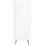 Aparador de madera contrachapada blanco brillante 69,5x34x90 cm