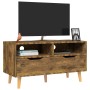 TV-Schrank aus Holzwerkstoff, geräucherte Eiche, 90 x 40 x 48,5 cm von vidaXL, TV-Möbel - Ref: Foro24-326785, Preis: 87,40 €,...