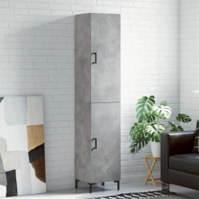 Aparador de madera contrachapada gris hormigón 34,5x34x180 cm von vidaXL, Sideboards - Ref: Foro24-3198789, Preis: 98,53 €, R...